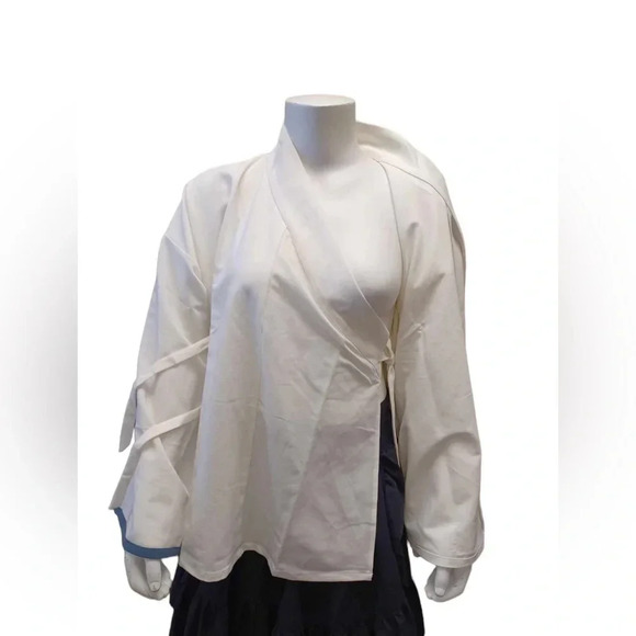 Kimono Ivory Long Sleeve Shirt Size XL - Picture 4 of 12